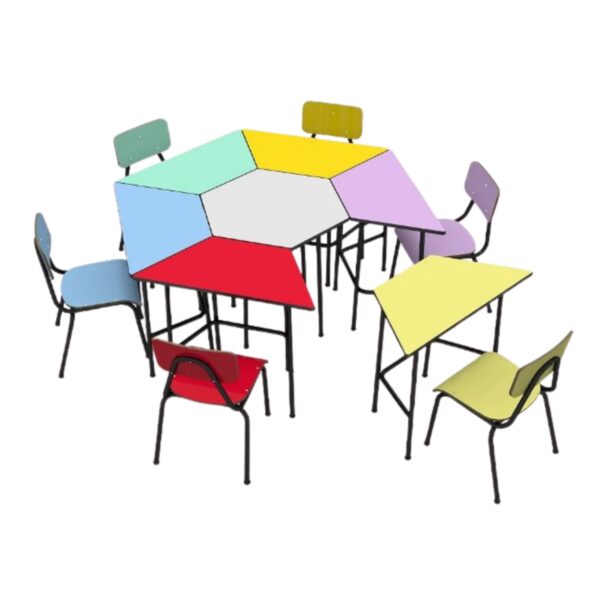 Conjunto Escolar Sextavado Colorido - Imagem 2