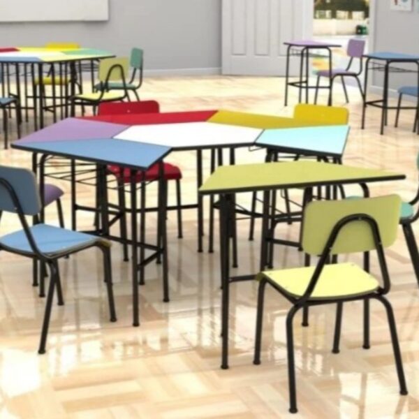 Conjunto Escolar Sextavado Colorido - Imagem 3