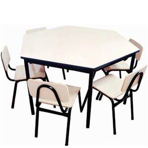 Conjunto Escolar Fórmica Infantil Sextavado 6 Lugares