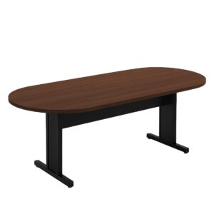 Mesa de Reunião Oval Tampo 30mm Pé Metal