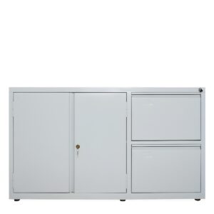 Balcão de Aço 2 Portas e 2 Gavetas para Pasta Suspensa