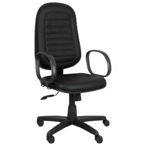 Cadeira Giratória Presidente com Costura e Braço Fixo