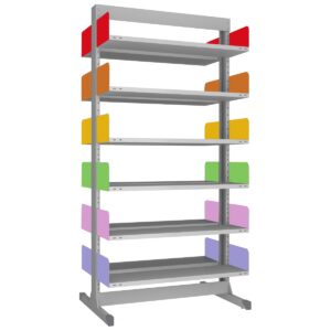 Estante para Biblioteca Dupla Colorida de Aço