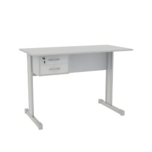 Mesa Reta Pé Metal Duplo com Gavetas Tampo 15mm