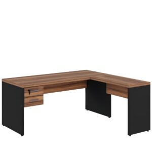 Mesa em L com Gavetas Tampo 40mm