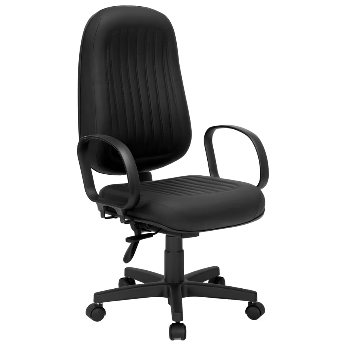 Cadeira Giratória Presidente Back System com Costura e Braço Fixo – NR-17